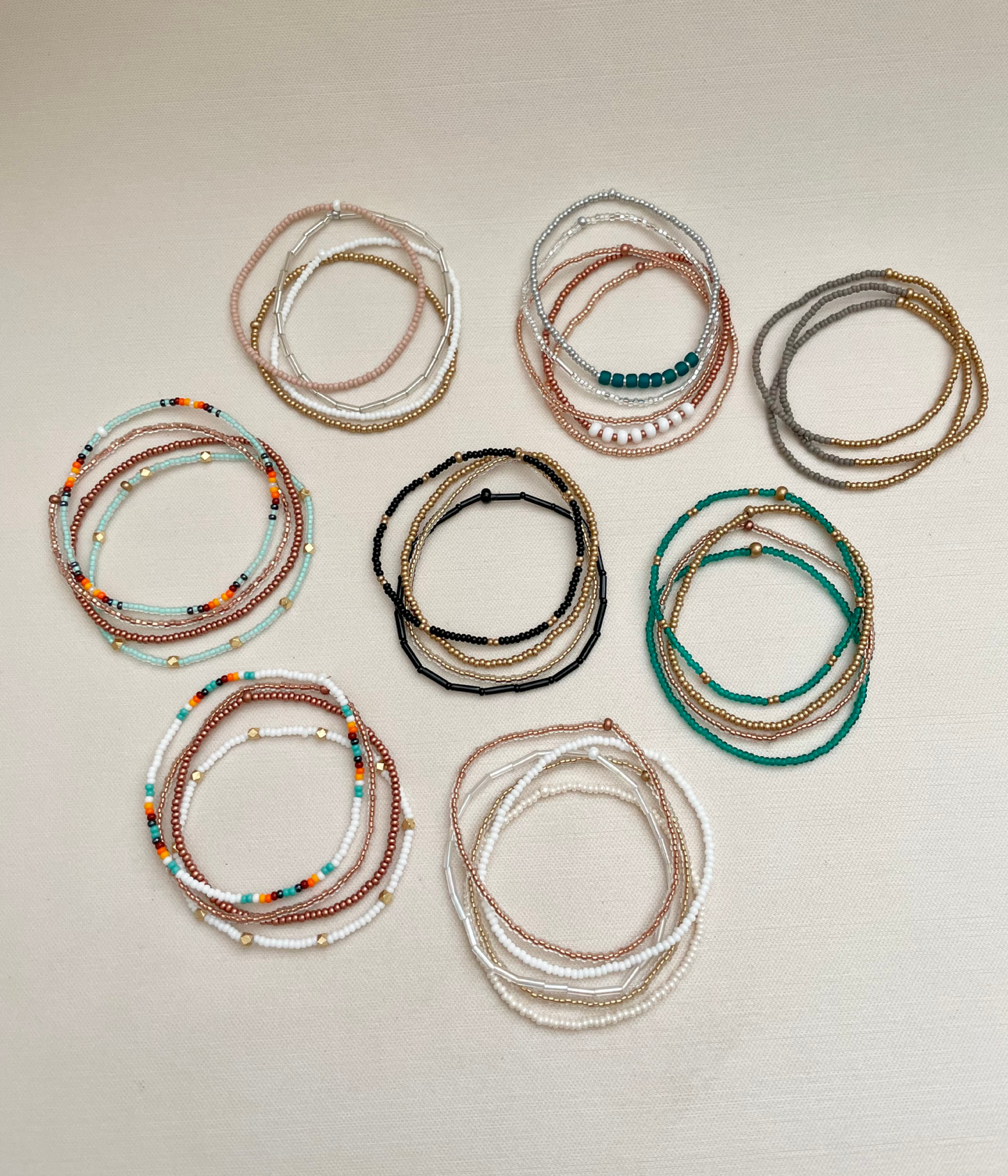 Seed Bead Stretch Bracelet Stacks