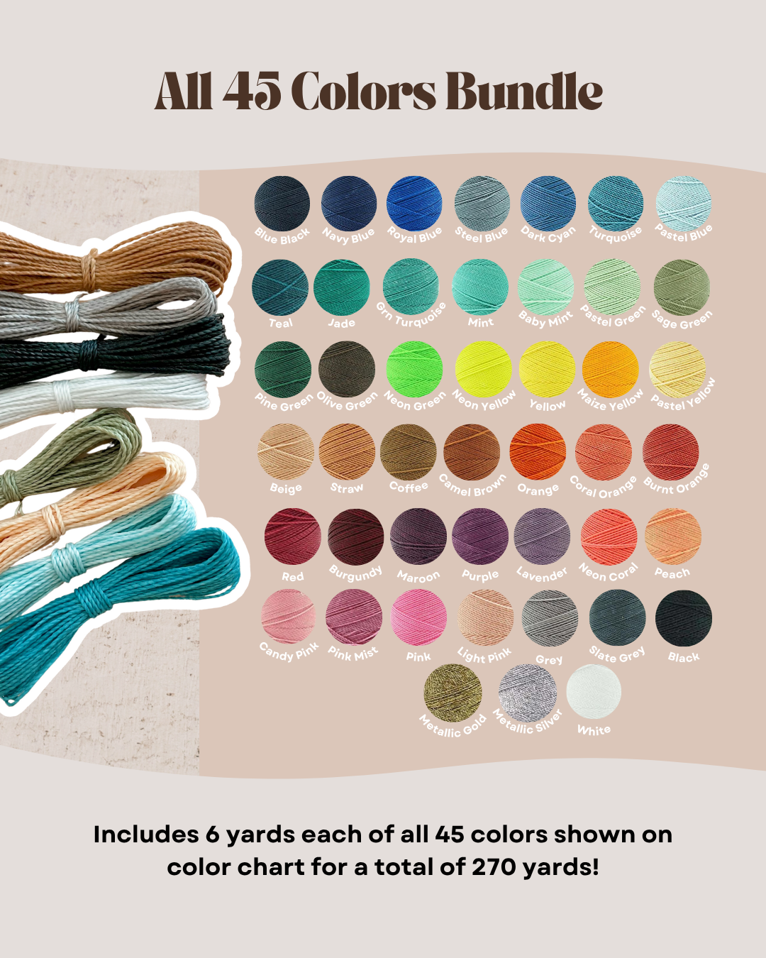 Premium 1mm Waterproof Waxed Polyester Cord 40+ Color Options Craft Supplies String