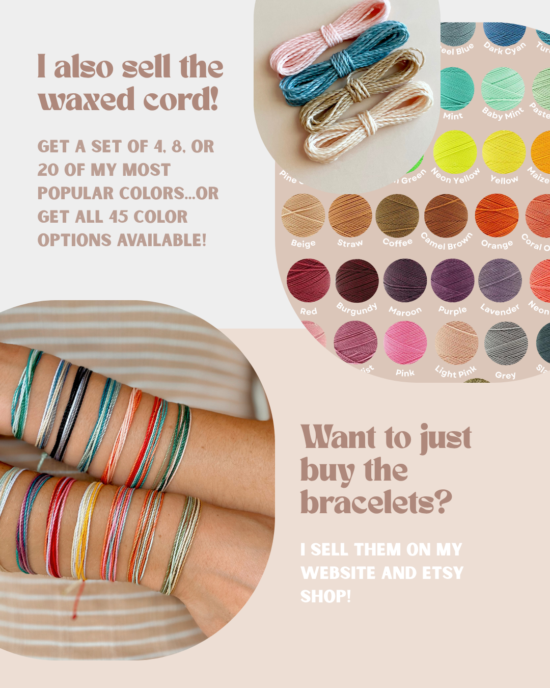 DIY COURSE: Adjustable String Bracelets