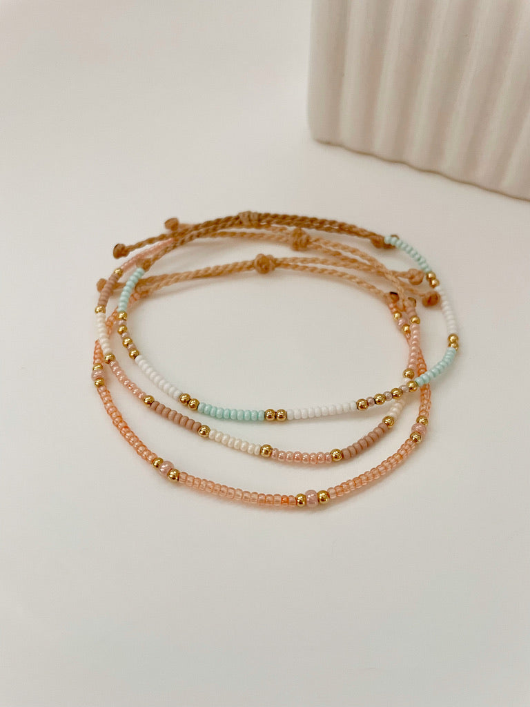 Beaded Surfer Bracelets Seed Bead Bracelet Waterproof Adjustable Bracelet Beaded Bracelet Beachy