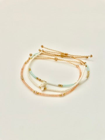 Beaded Surfer Bracelets Seed Bead Bracelet Waterproof Adjustable Bracelet Beaded Bracelet Beachy