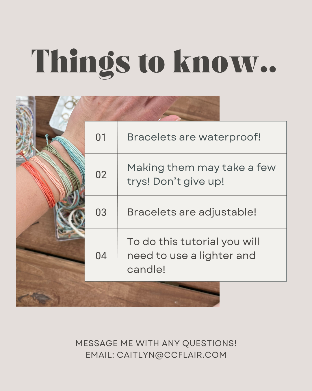 DIY COURSE: Adjustable String Bracelets