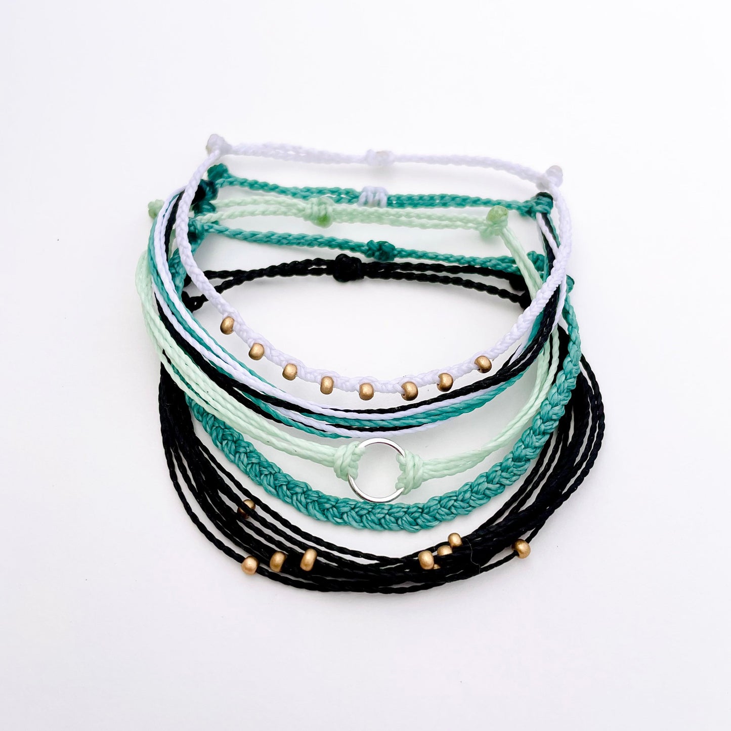 Waterproof Adjustable Surfer-Style Cord Bracelet Set - Surf's Up