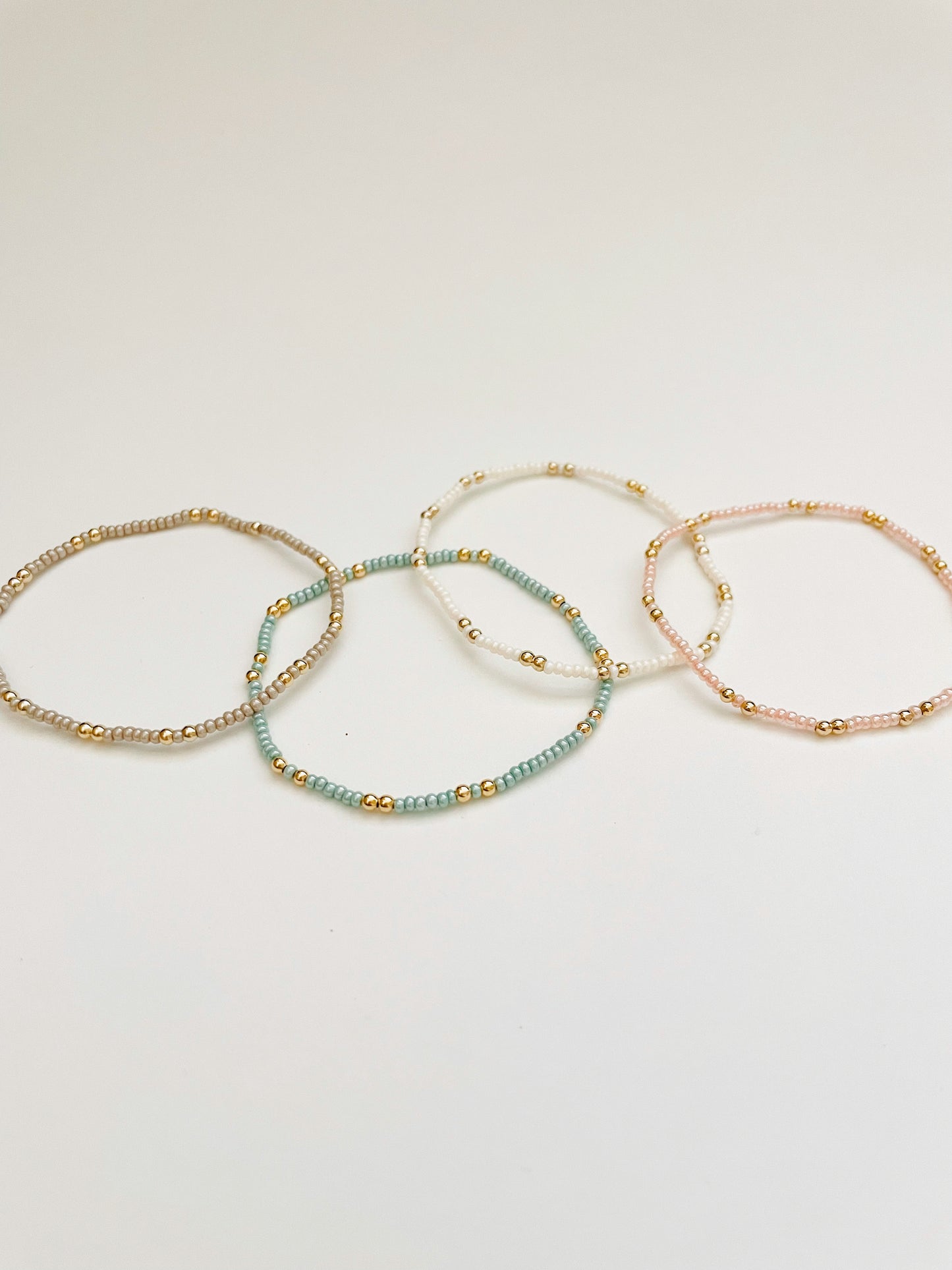Dainty 18k Gold Filled Beaded Bracelets