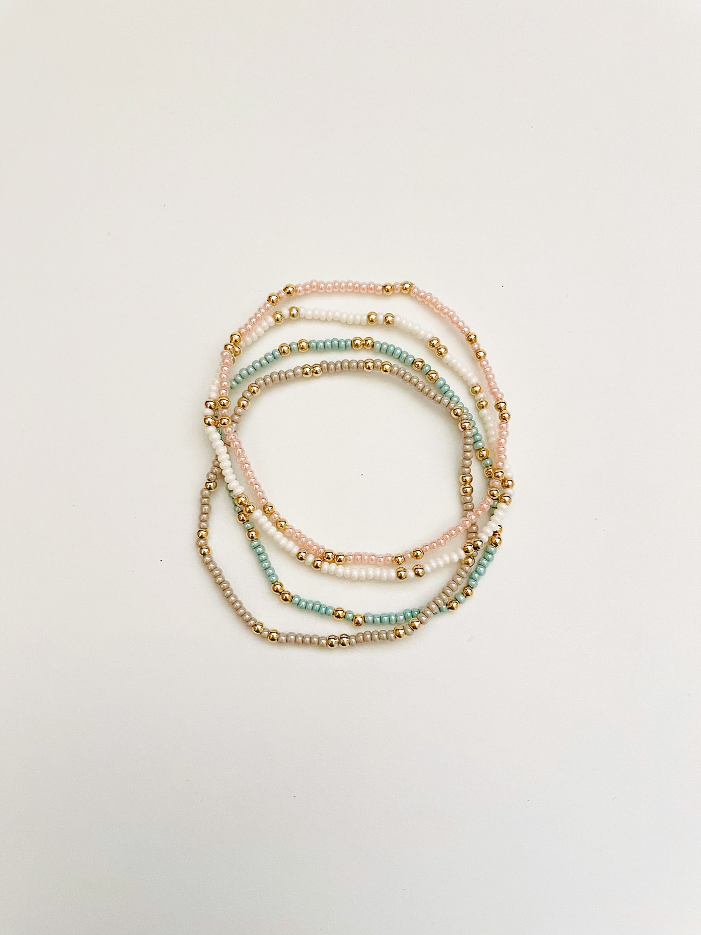Dainty 18k Gold Filled Beaded Bracelets
