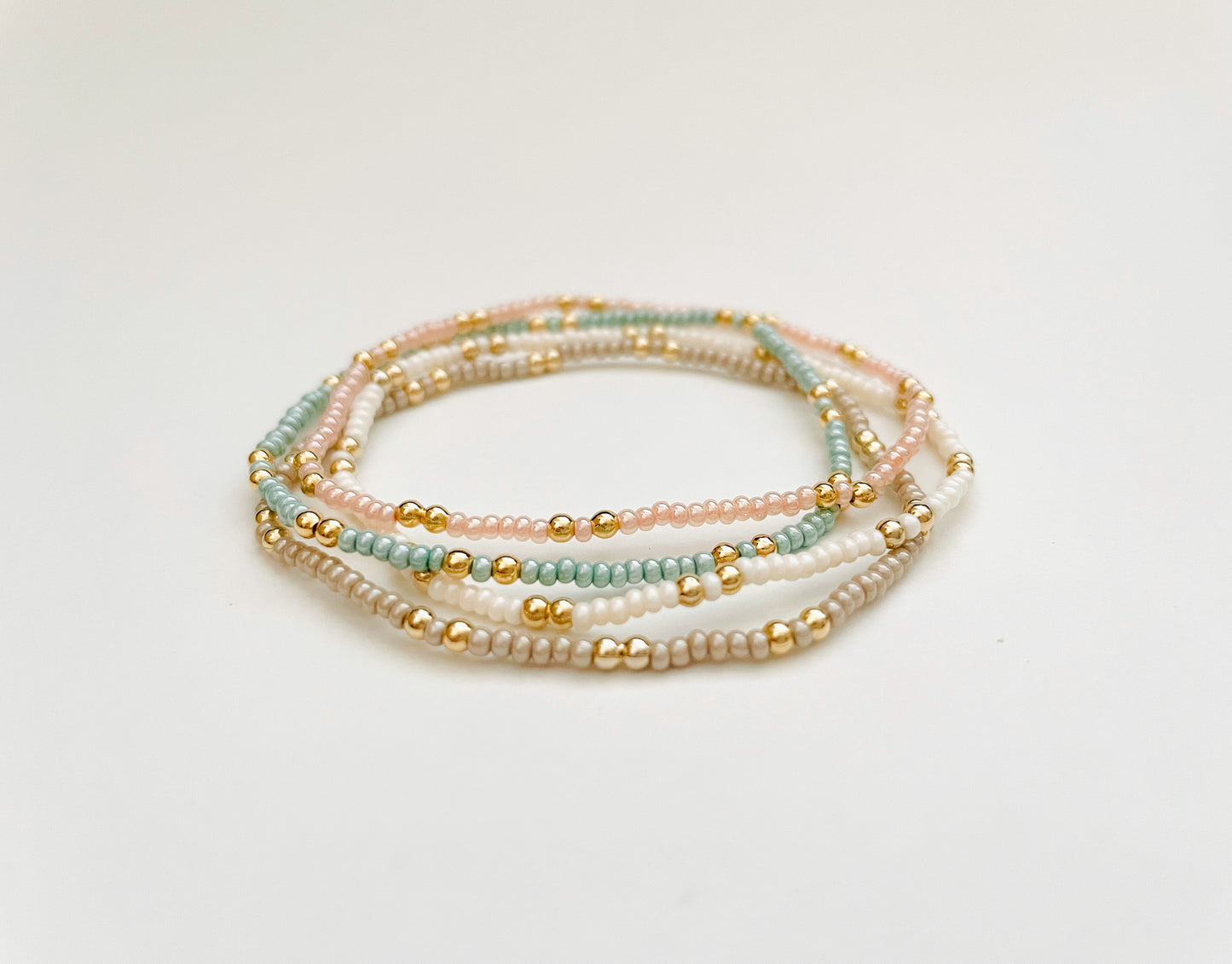 Dainty 18k Gold Filled Beaded Bracelets
