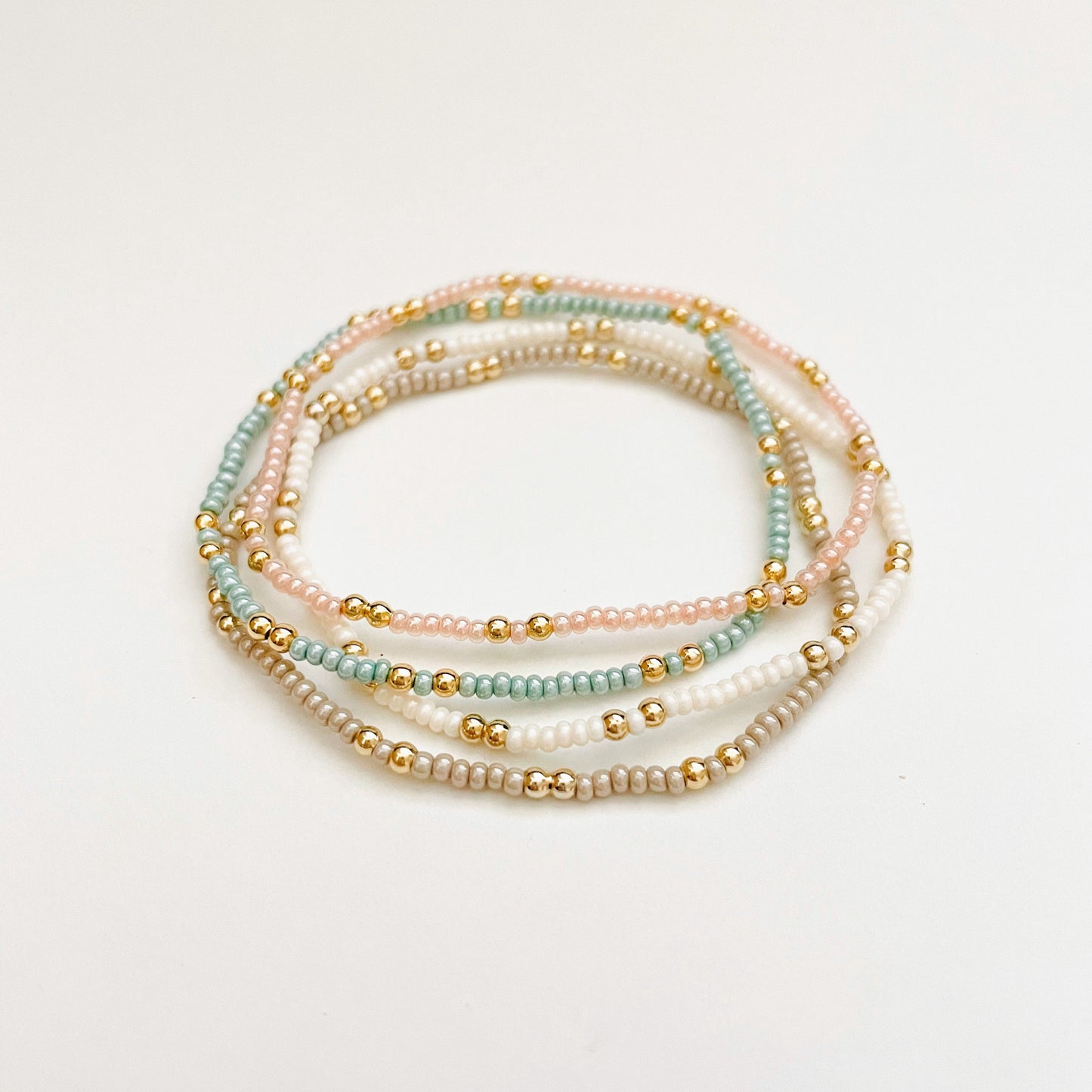 Dainty 18k Gold Filled Beaded Bracelets