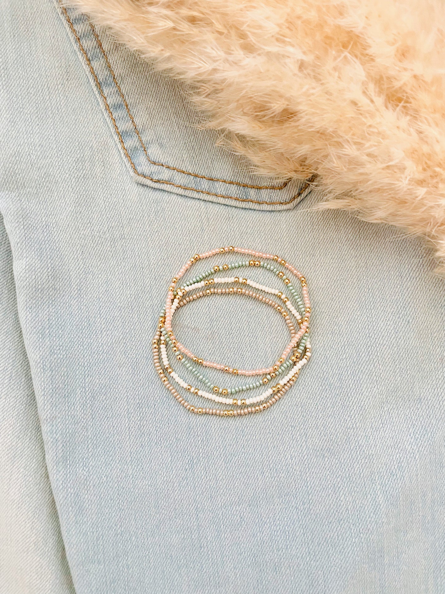 Dainty 18k Gold Filled Beaded Bracelets