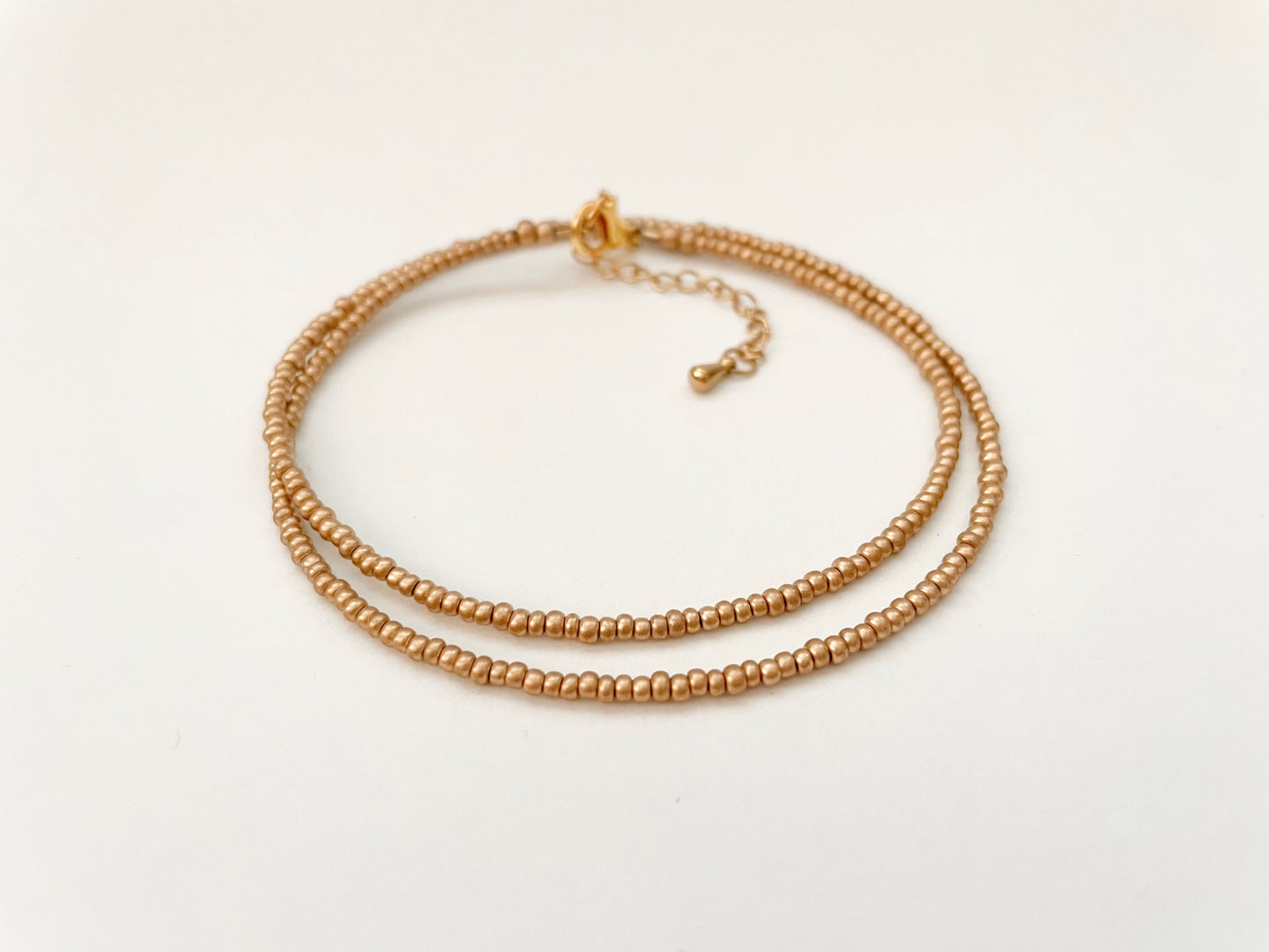 Gold Seed Bead Necklace Dainty Layering Jewelry for Women Minimalist Gold Choker Delicate Handmade Boho Necklace Matte Gold Necklace Beaded