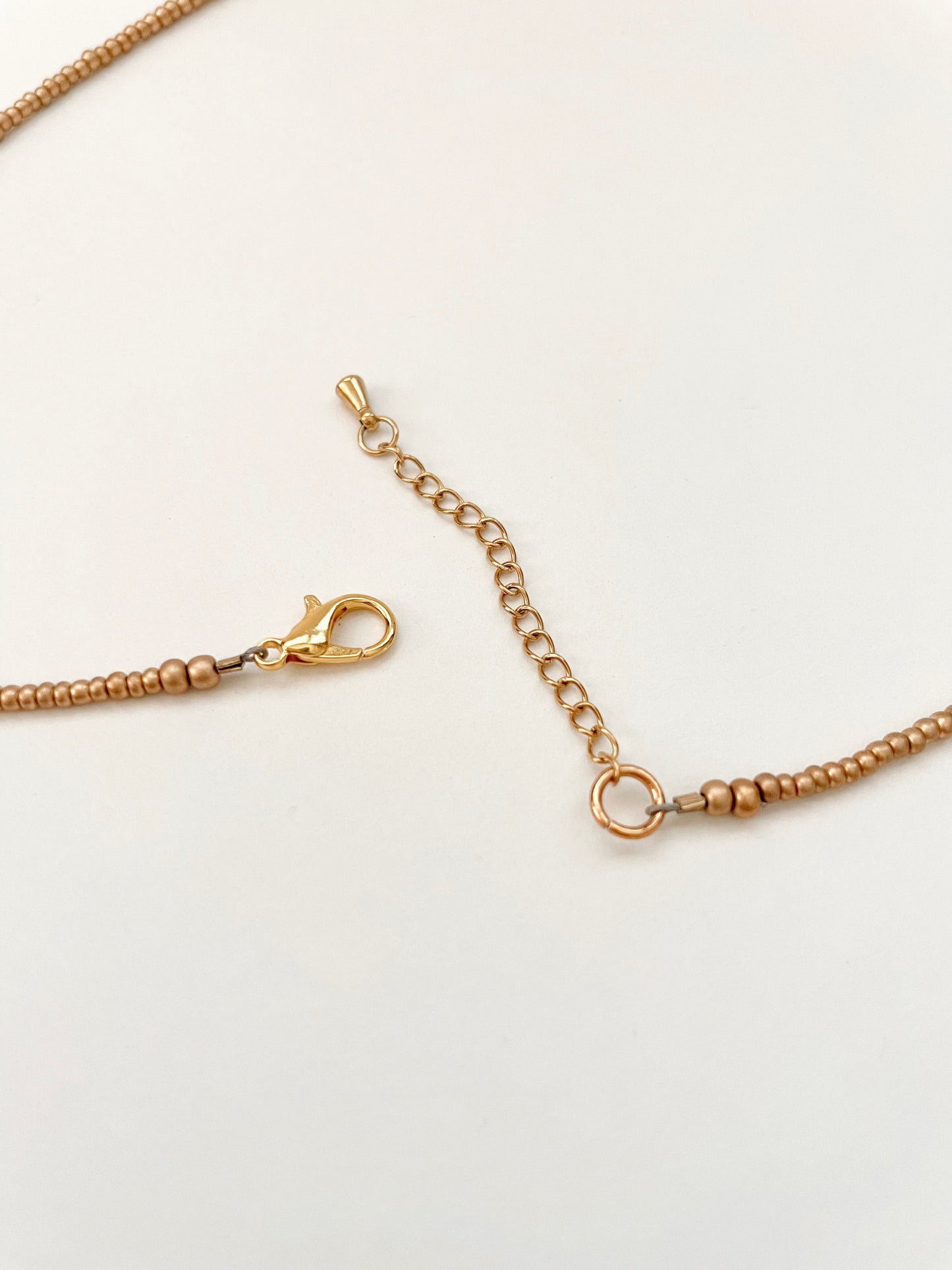 Gold Seed Bead Necklace Dainty Layering Jewelry for Women Minimalist Gold Choker Delicate Handmade Boho Necklace Matte Gold Necklace Beaded