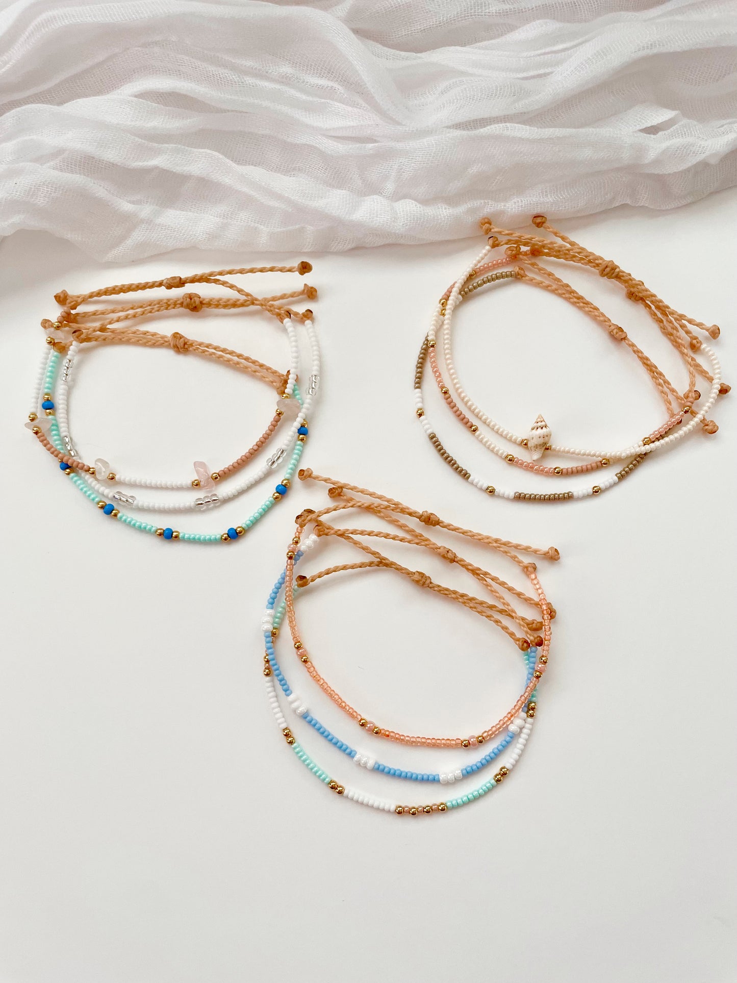 Beaded Surfer Bracelets Seed Bead Bracelet Waterproof Adjustable Bracelet Beaded Bracelet Beachy