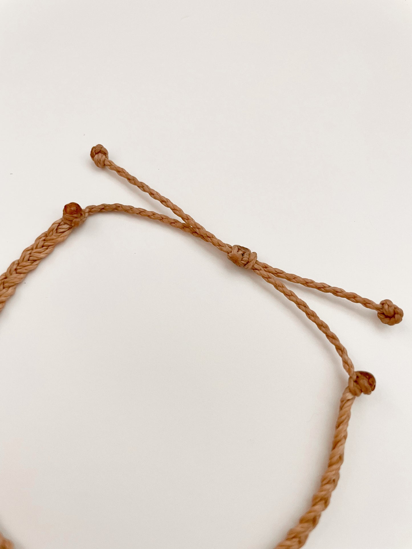 Neutral Adjustable Braided Bracelet, Surfer-Style Cord Bracelet, Simple Beige Waterproof Bracelet