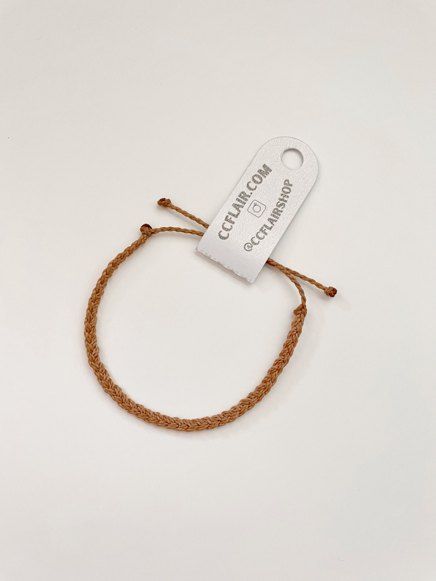 Neutral Adjustable Braided Bracelet, Surfer-Style Cord Bracelet, Simple Beige Waterproof Bracelet