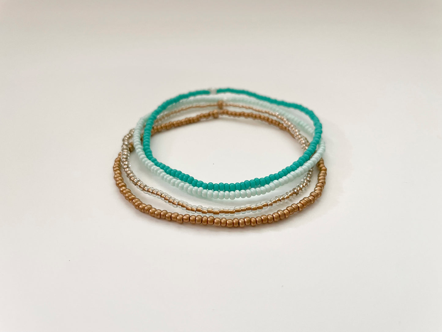 Seed Bead Stretch Bracelet Set, Dainty Beaded Bracelet Stack for Women