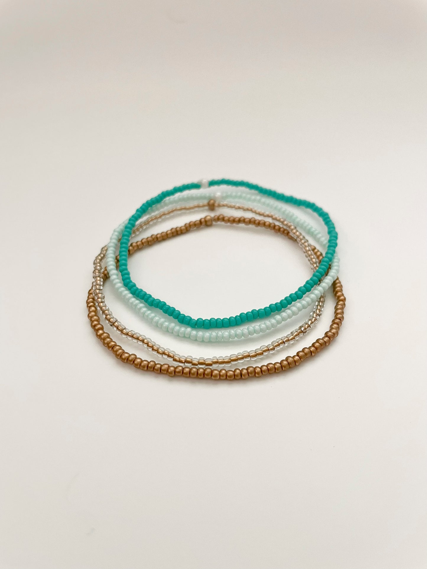 Seed Bead Stretch Bracelet Set, Dainty Beaded Bracelet Stack for Women