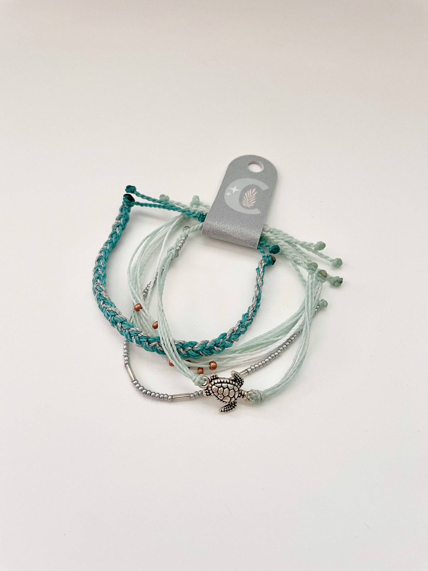 Sea Turtle Bracelet Set Waterproof Adjustable Cord Bracelets Surfer Style Bracelet Set