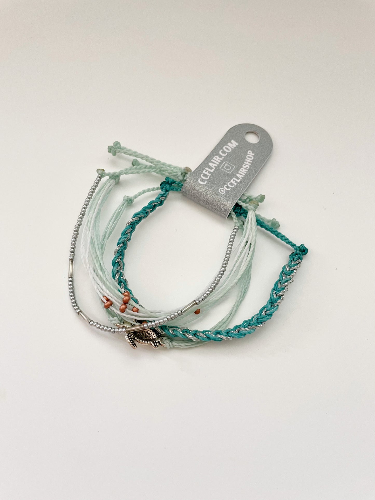 Sea Turtle Bracelet Set Waterproof Adjustable Cord Bracelets Surfer Style Bracelet Set