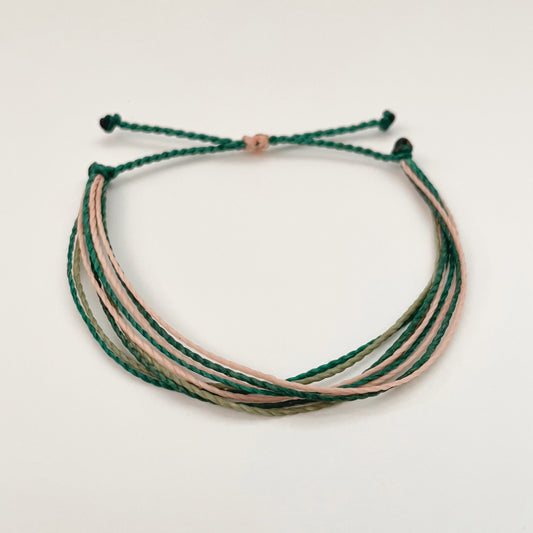 Waterproof Adjustable String Bracelet - Forest