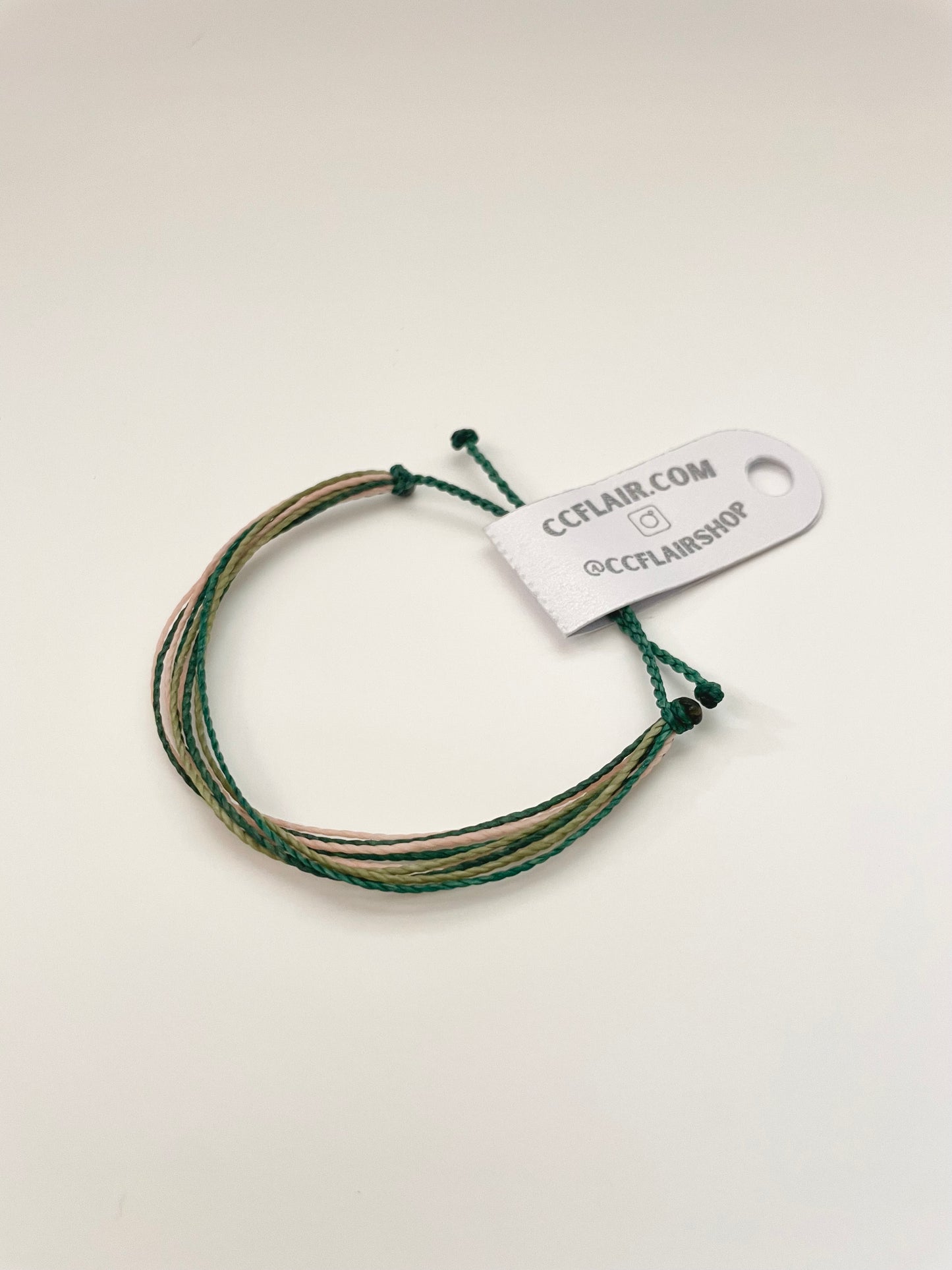 Waterproof Adjustable String Bracelet - Forest
