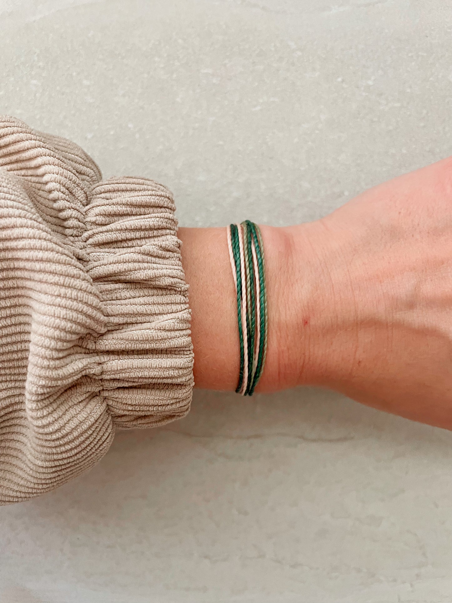 Waterproof Adjustable String Bracelet - Forest