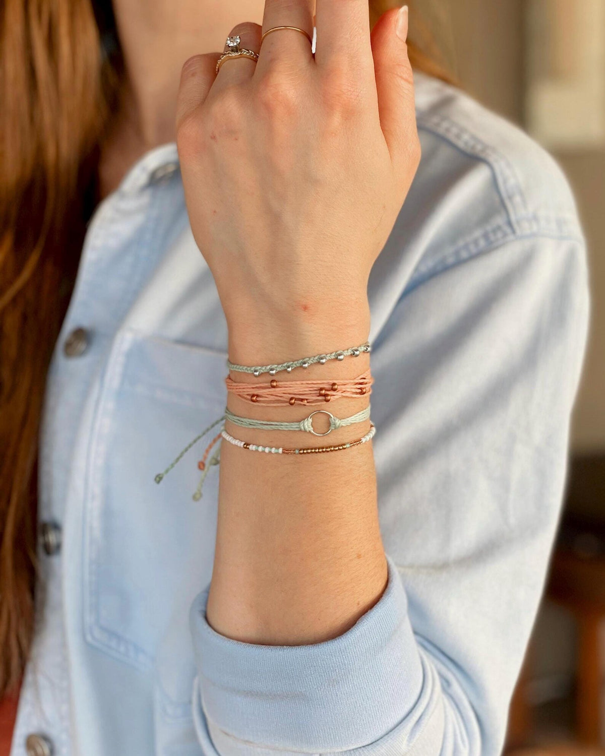Surfer Bracelet Set Adjustable Beach Bracelets Boho Surf Bracelets for Women Stackable String Bracelet Set Handmade Boho Summer Accessories