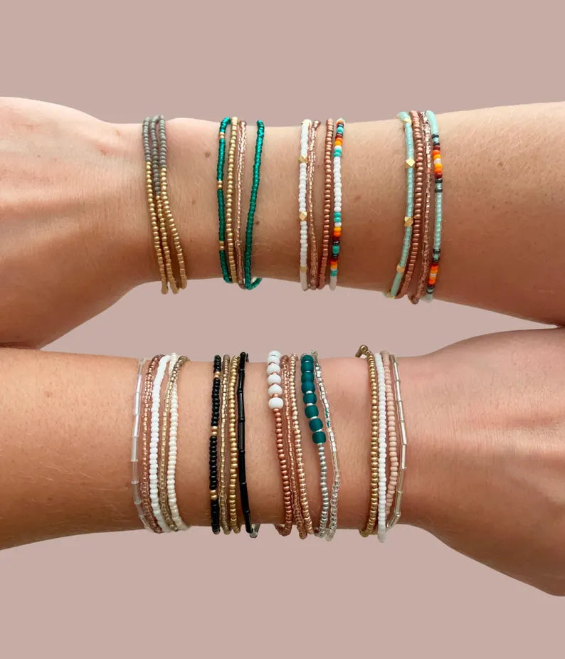 Seed Bead Stretch Bracelet Stacks