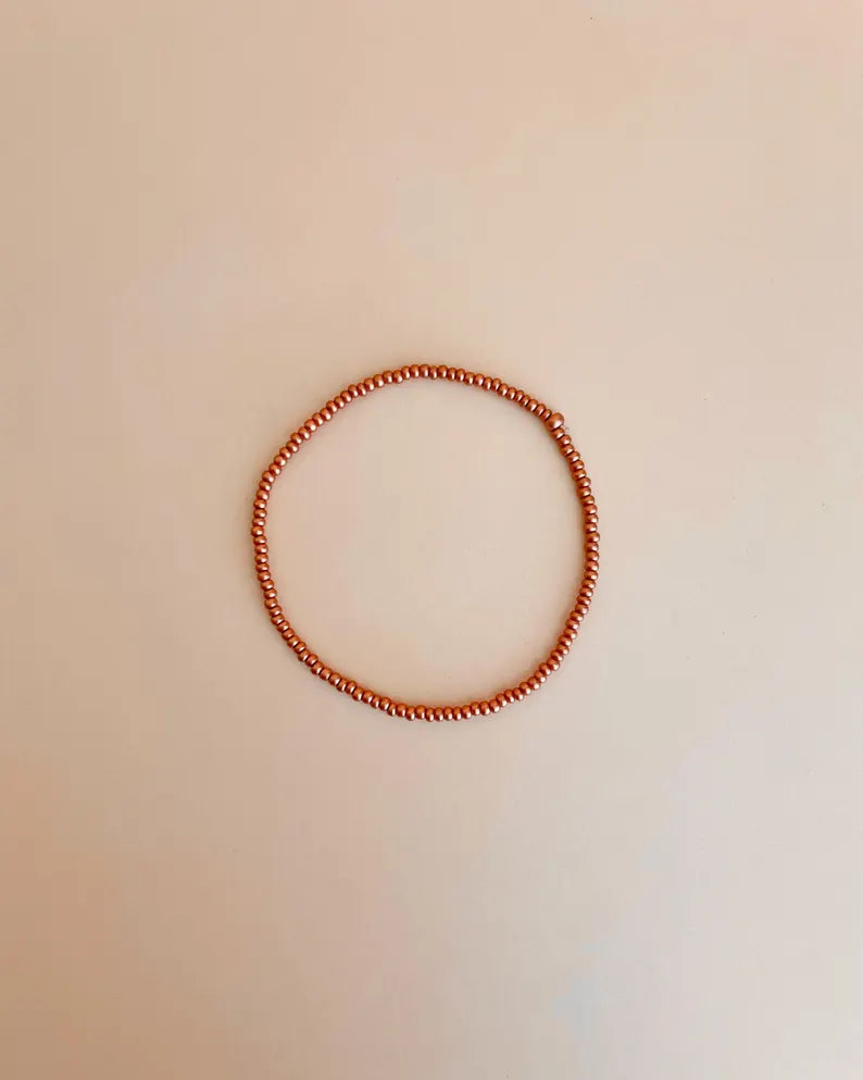 Minimalist Copper Beaded Stretch Bracelets