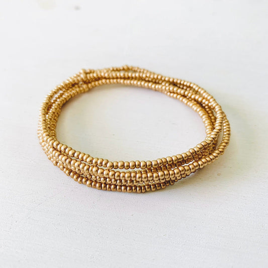 Minimalist Beaded Bracelet, Seed Bead Bracelet, Gold Bead Bracelet, Dainty Stretch Bracelet, Small Beaded Bracelet, Stacking Bracelets