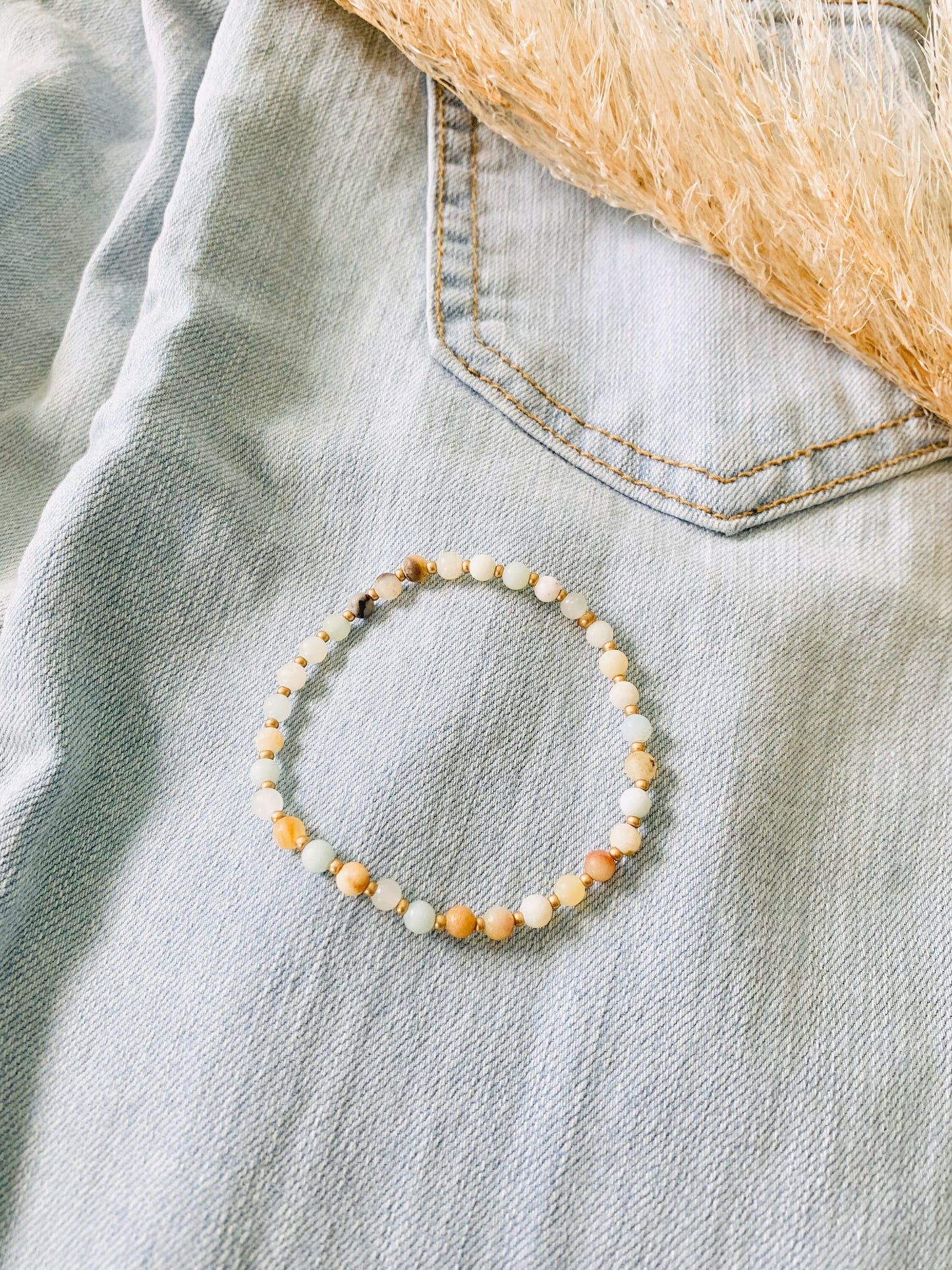 Amazonite Bracelet, Stretch Bracelet, Gemstone Bracelet, Minimalist Beaded Bracelet, Dainty Bracelet, Stacking Bracelet, Boho Bracelet