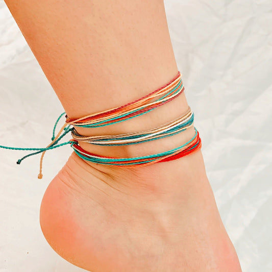 Pura Vida Style Anklet, Multicolor Anklet, Waterproof Anklet, Adjustable Anklet, Beachy Anklet, Surfer Anklet, String Anklet, Women's Anklet