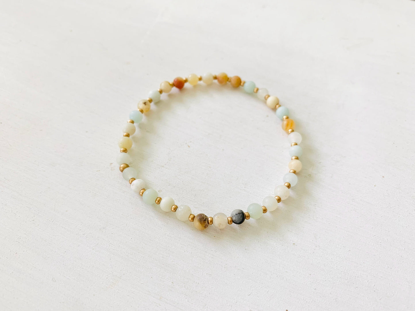 Amazonite Bracelet, Stretch Bracelet, Gemstone Bracelet, Minimalist Beaded Bracelet, Dainty Bracelet, Stacking Bracelet, Boho Bracelet