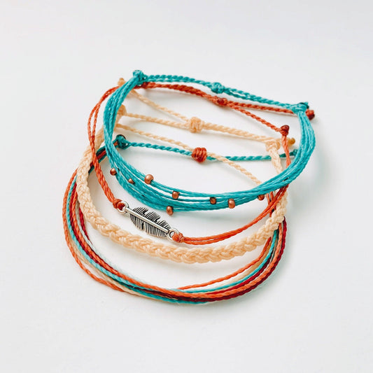 Desert Sunset Pack, Pura Vida Style Bracelet, Bracelet Set, Waterproof Bracelet, Surfer Bracelet, Adjustable Bracelet, String Bracelet