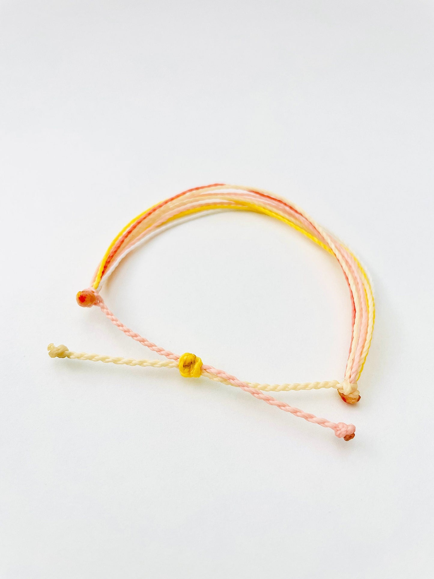 Surfer Bracelet, String Bracelet, Yellow and Pink Bracelet, Thread Bracelet, Waterproof, Adjustable, Handmade