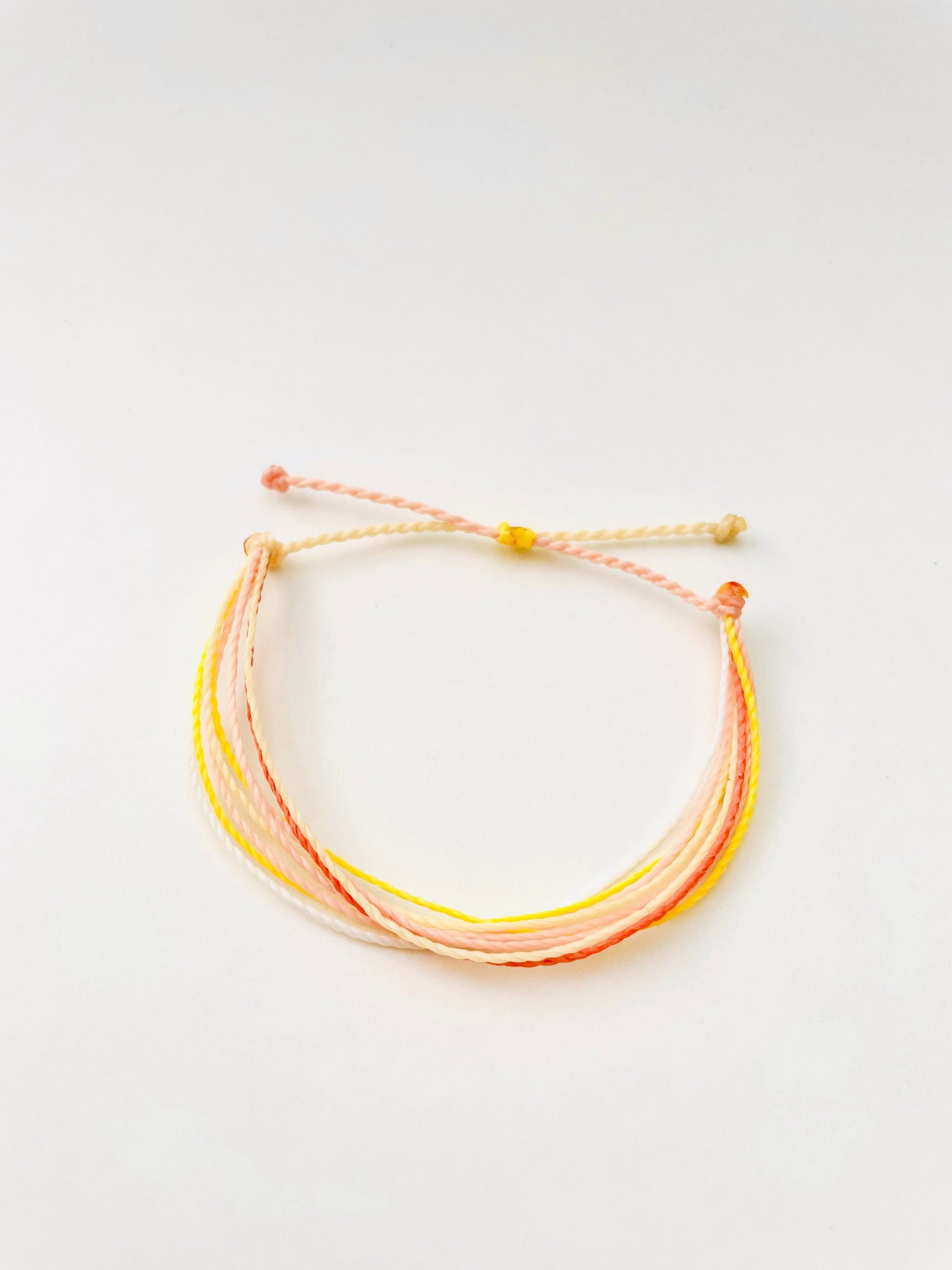 Surfer Bracelet, String Bracelet, Yellow and Pink Bracelet, Thread Bracelet, Waterproof, Adjustable, Handmade