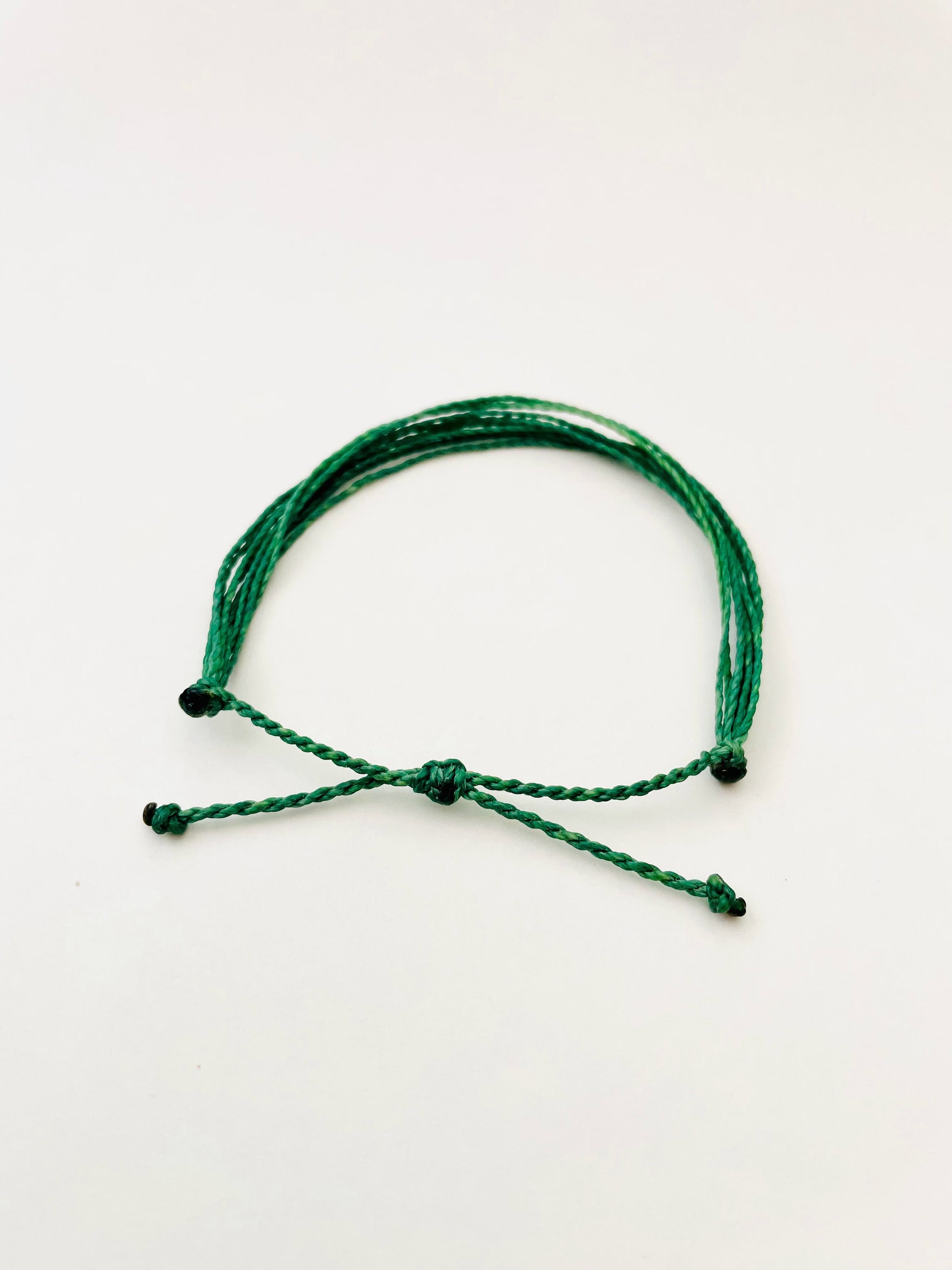 Surfer Bracelet, String Bracelet, Adjustable Bracelet, Pine Green, Waterproof, Handmade