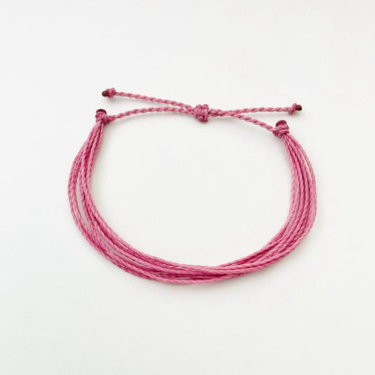 Pink Bracelet, String Bracelet, Surfer Bracelet, Cord Bracelet, Waterproof, Adjustable
