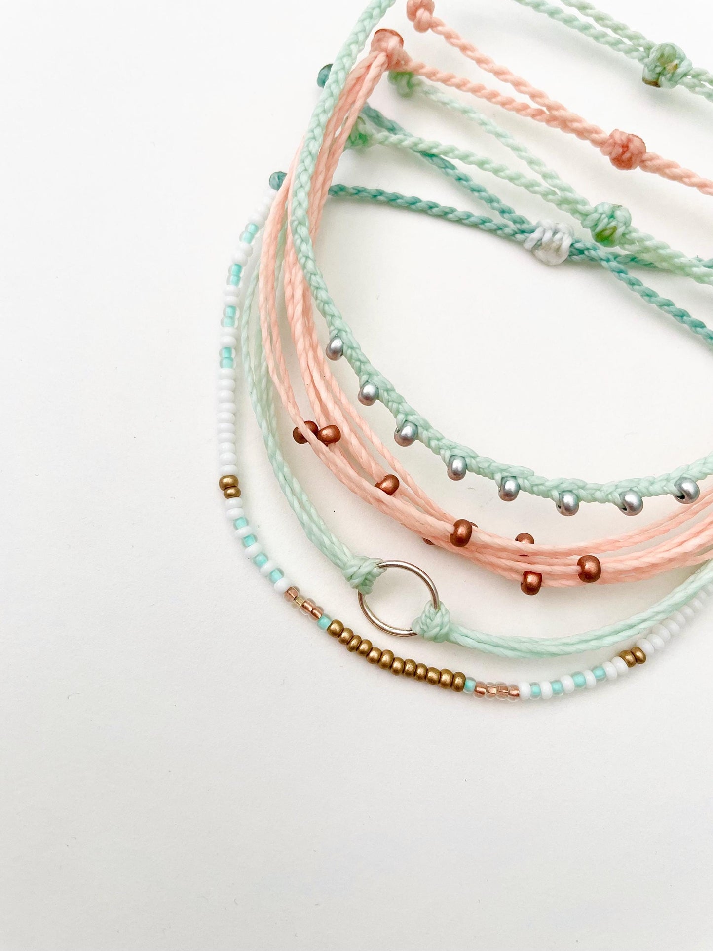 Surfer Bracelet Set Adjustable Beach Bracelets Boho Surf Bracelets for Women Stackable String Bracelet Set Handmade Boho Summer Accessories