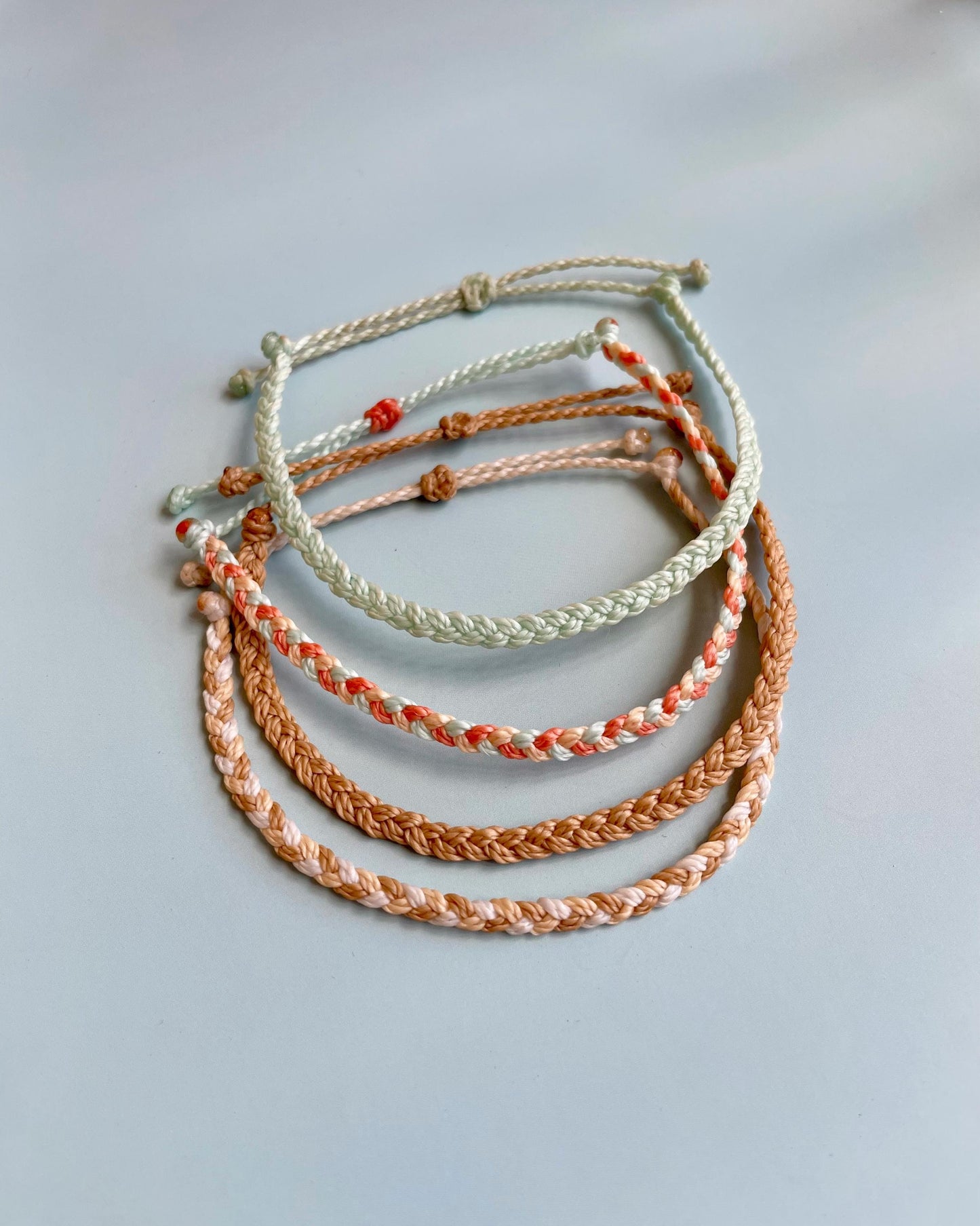 Friendship Bracelet Braided Color Customized Wax Cord Bracelet Stack Family Personalized Bracelet Gift Idea Boho Surfer Style Bracelet Woven