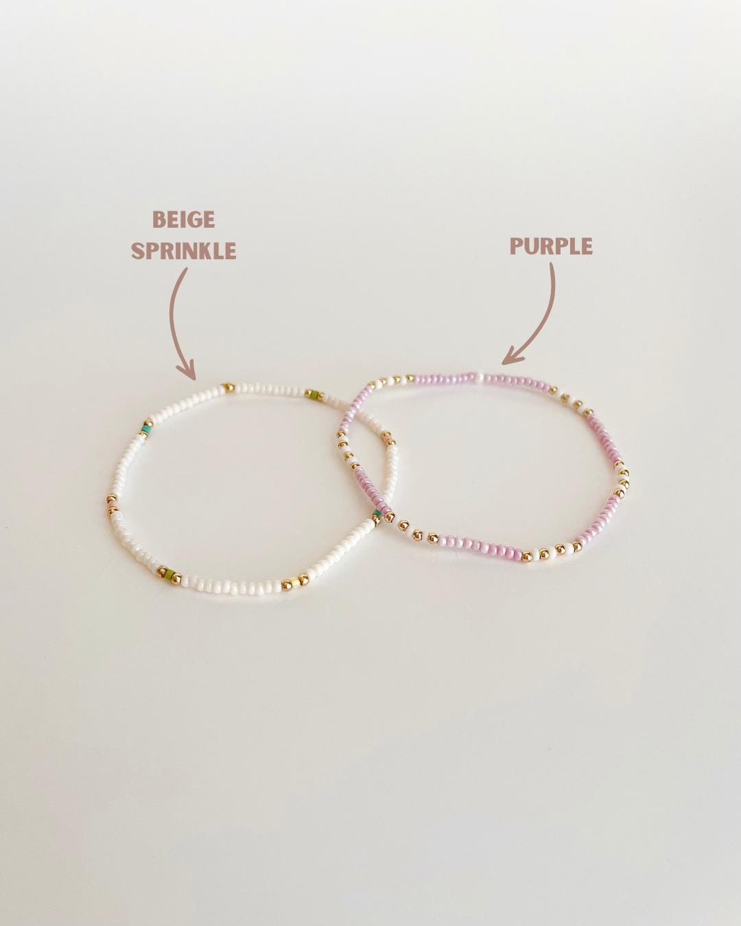 Pastel Bracelet Set 18k Gold Filled Tiny Seed Bead Bracelet Stackable Trendy Stretch Bracelet Dainty Jewelry Granddaughter Gift Bracelet
