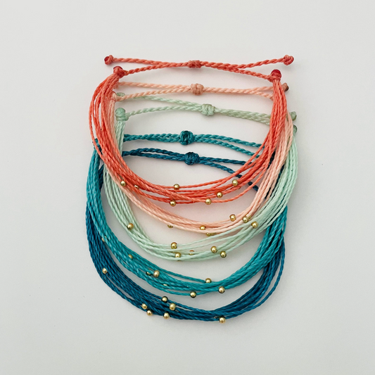 18k Gold-Filled Beaded Adjustable String Bracelet