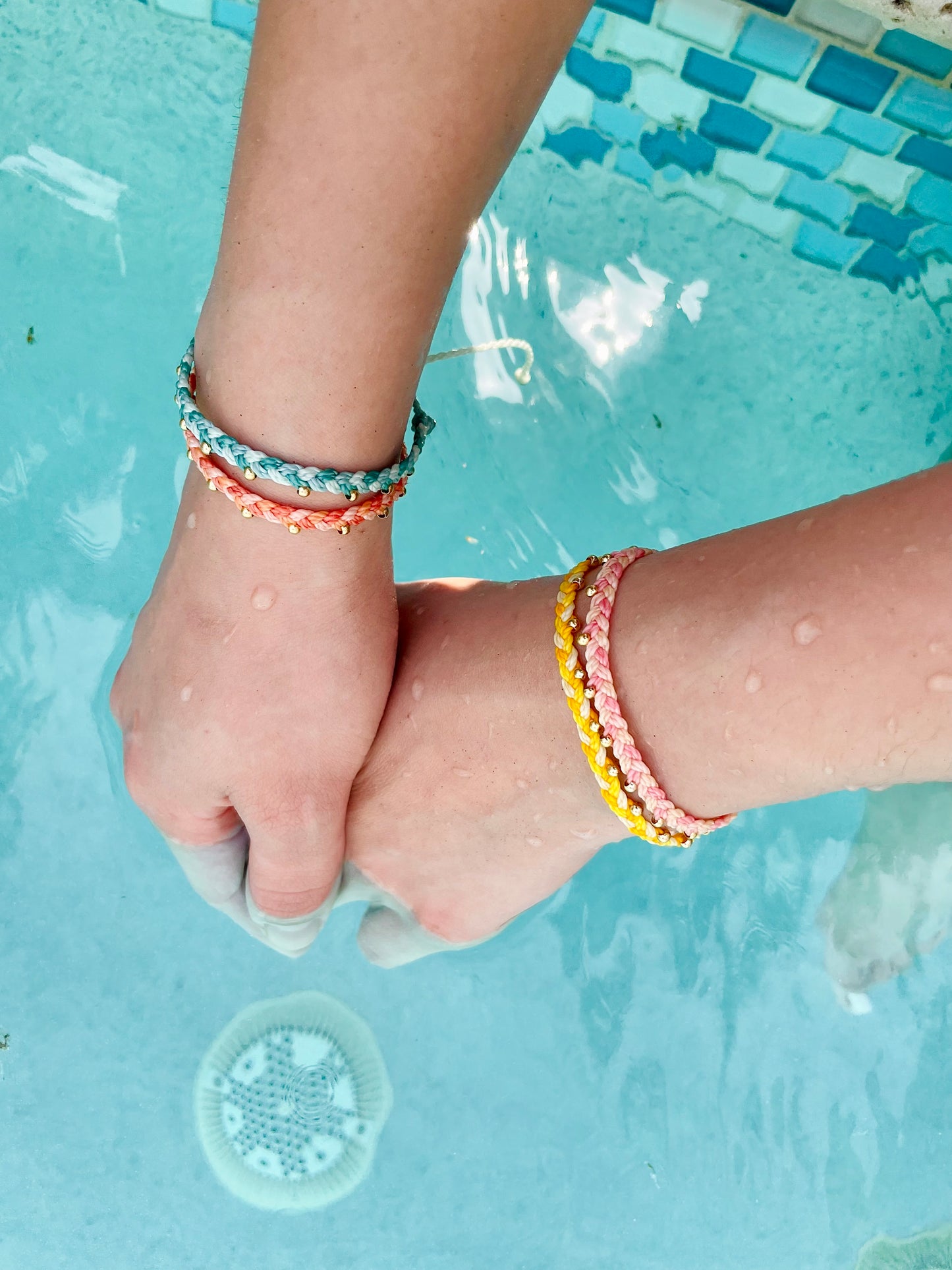 Gold Filled Beaded Mini Braided Bracelet