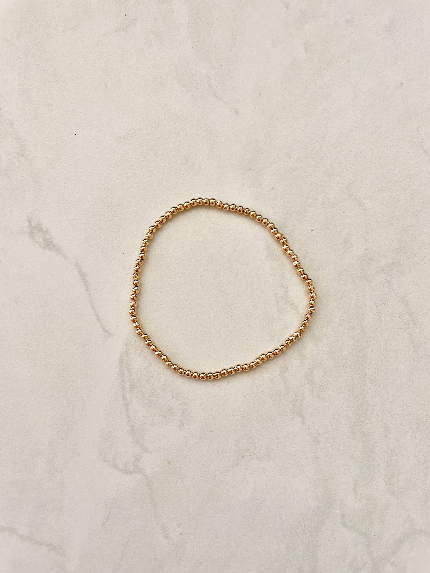 18K Gold Filled Dainty Beaded Bracelet Minimalist Tiny Bead Bracelet