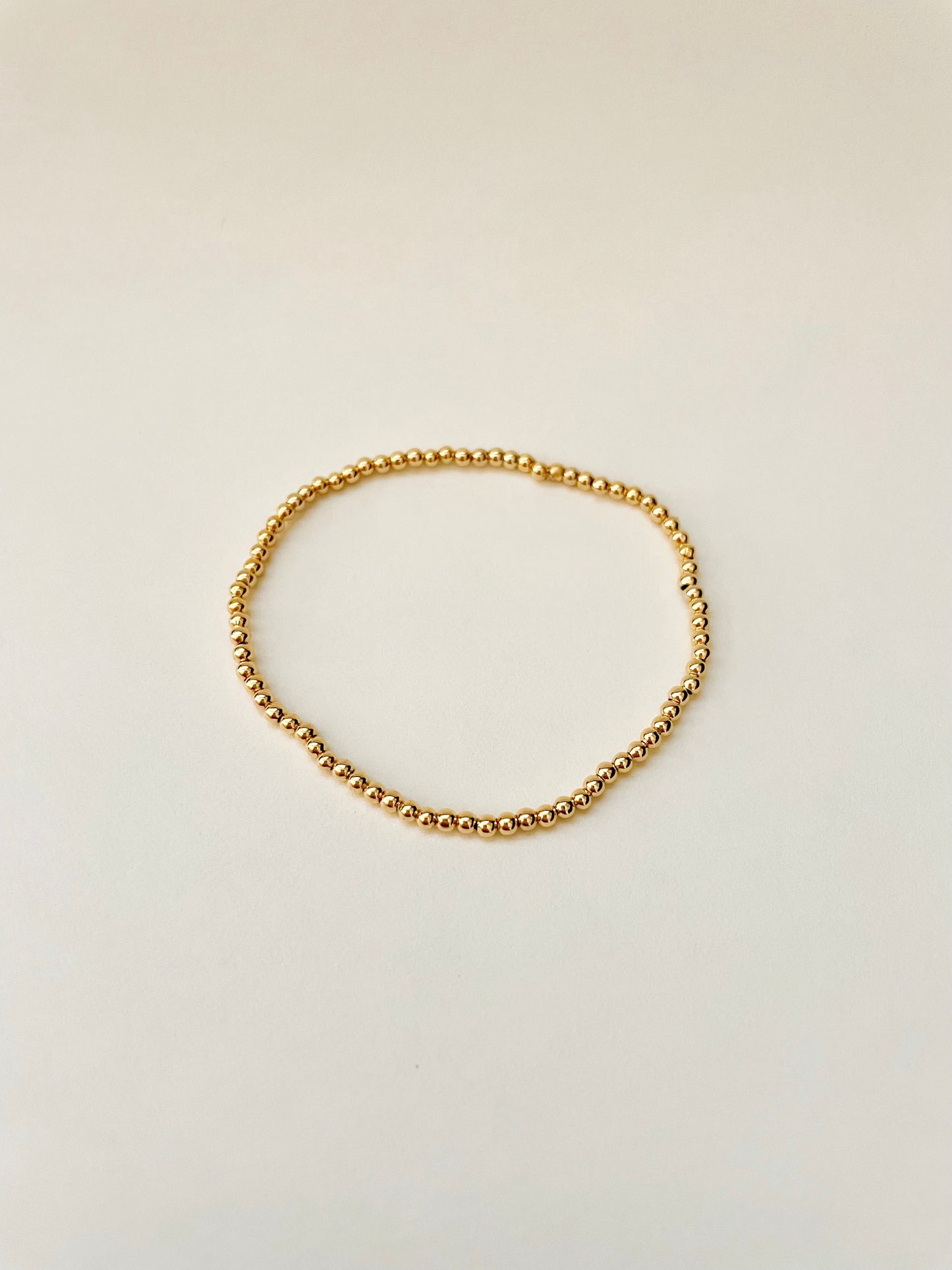 18K Gold Filled Dainty Beaded Bracelet Minimalist Tiny Bead Bracelet