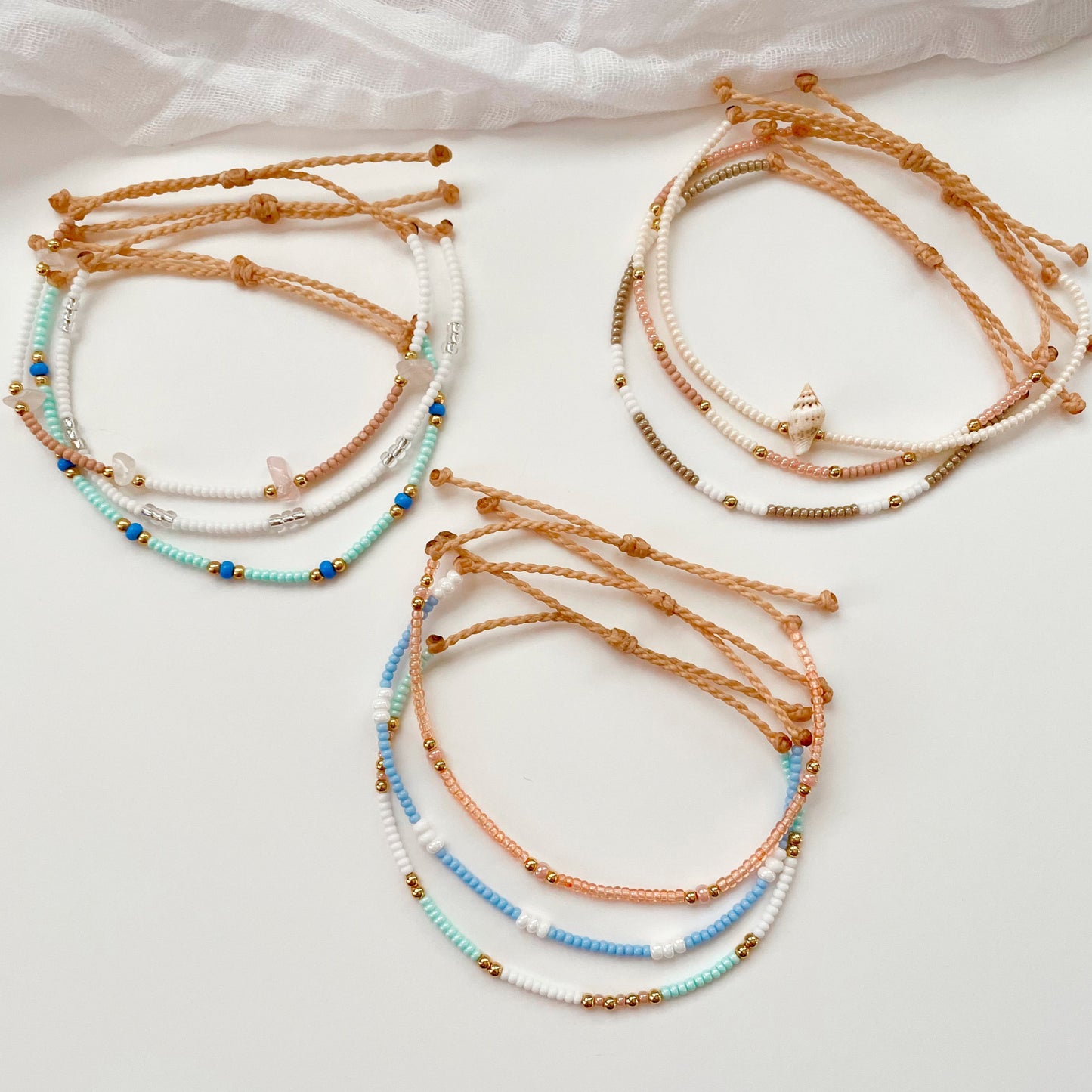 Beaded Surfer Bracelets Seed Bead Bracelet Waterproof Adjustable Bracelet Beaded Bracelet Beachy