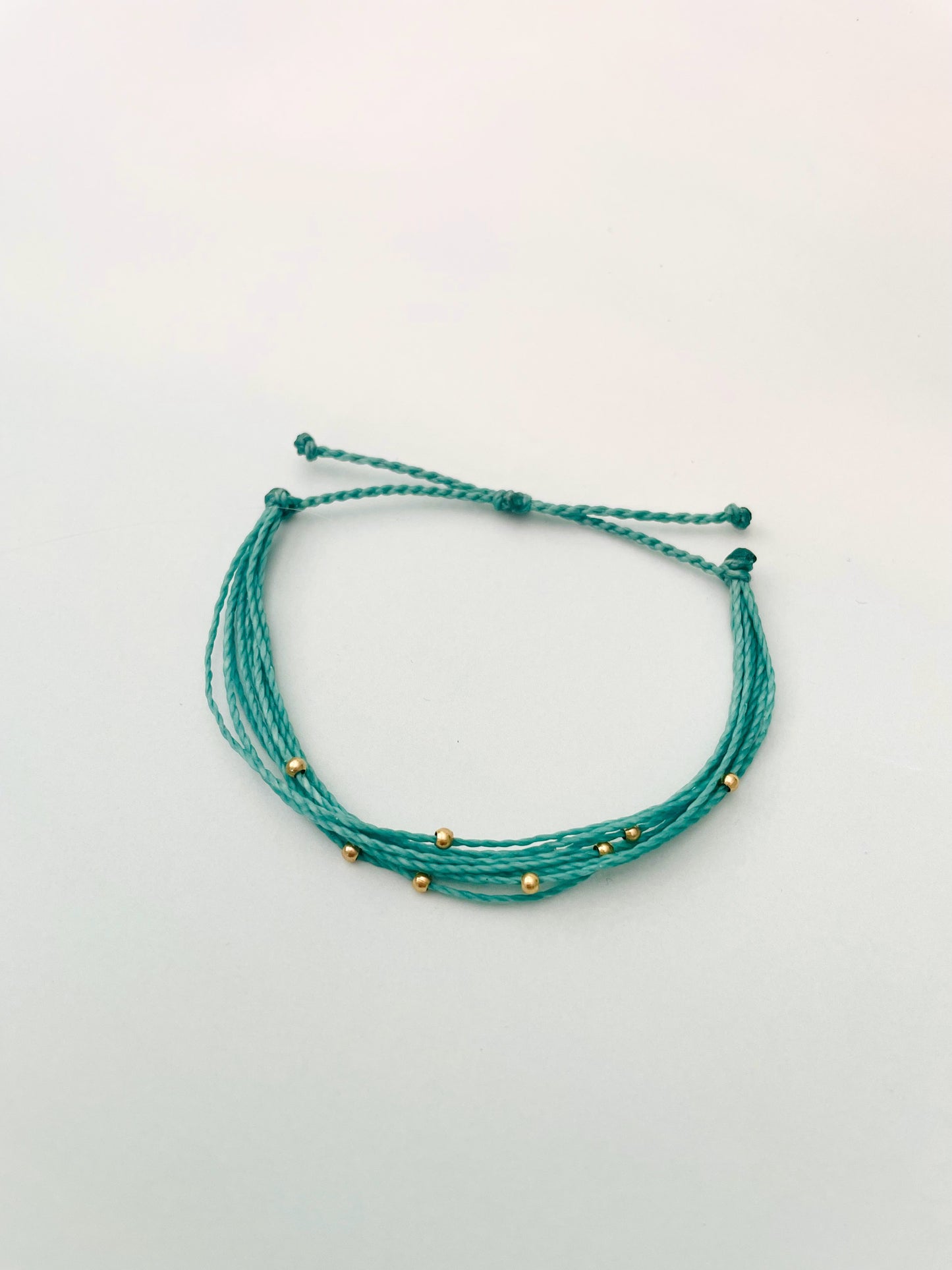 Gold Filled Beaded Adjustable String Bracelet