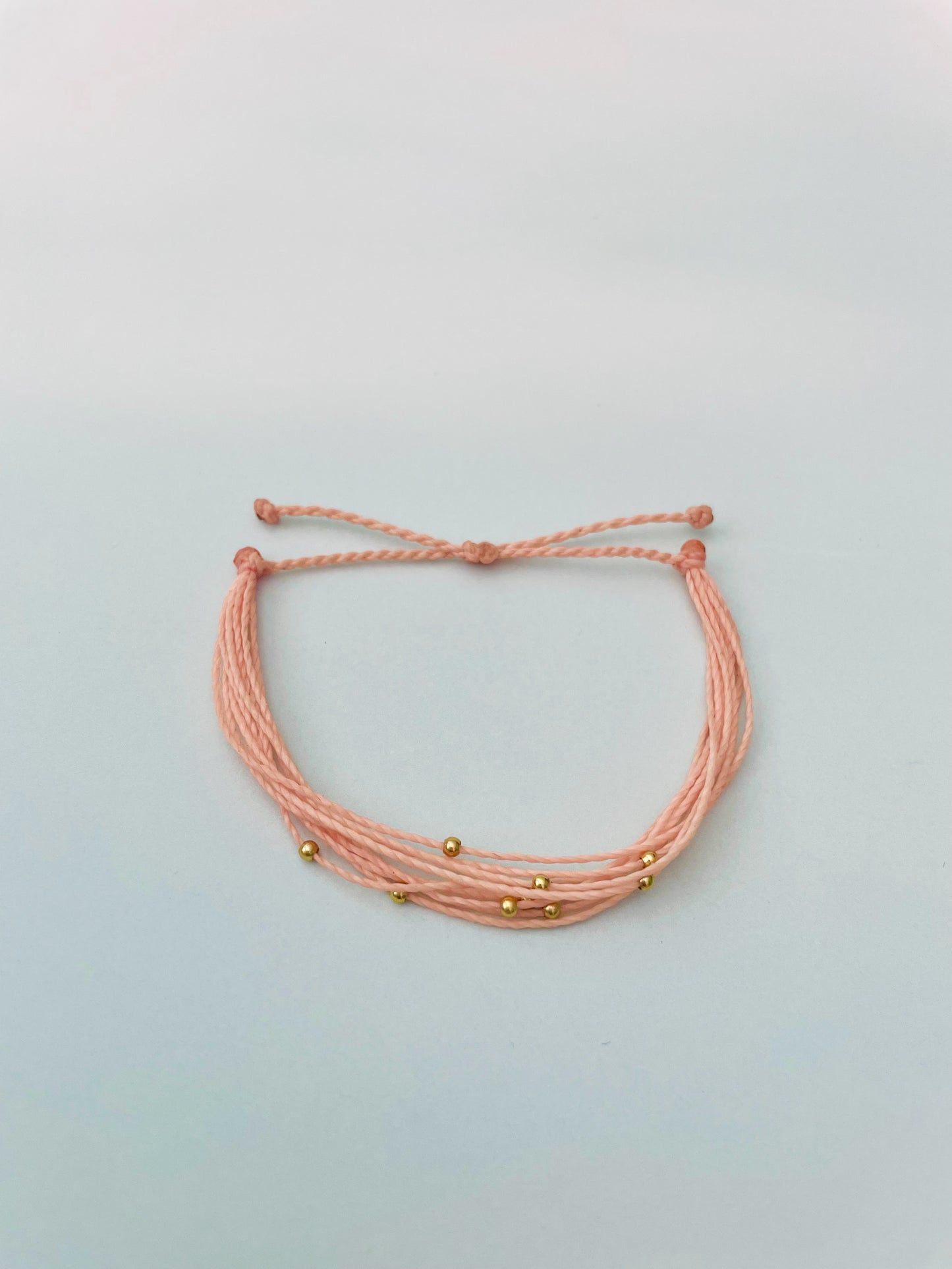 Gold Filled Beaded Adjustable String Bracelet