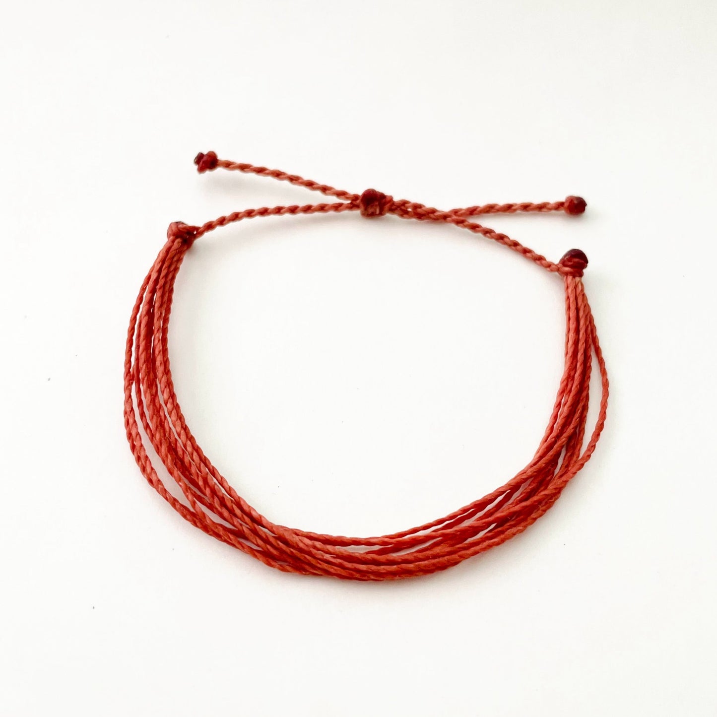 Solid Burnt Orange Adjustable String Bracelet