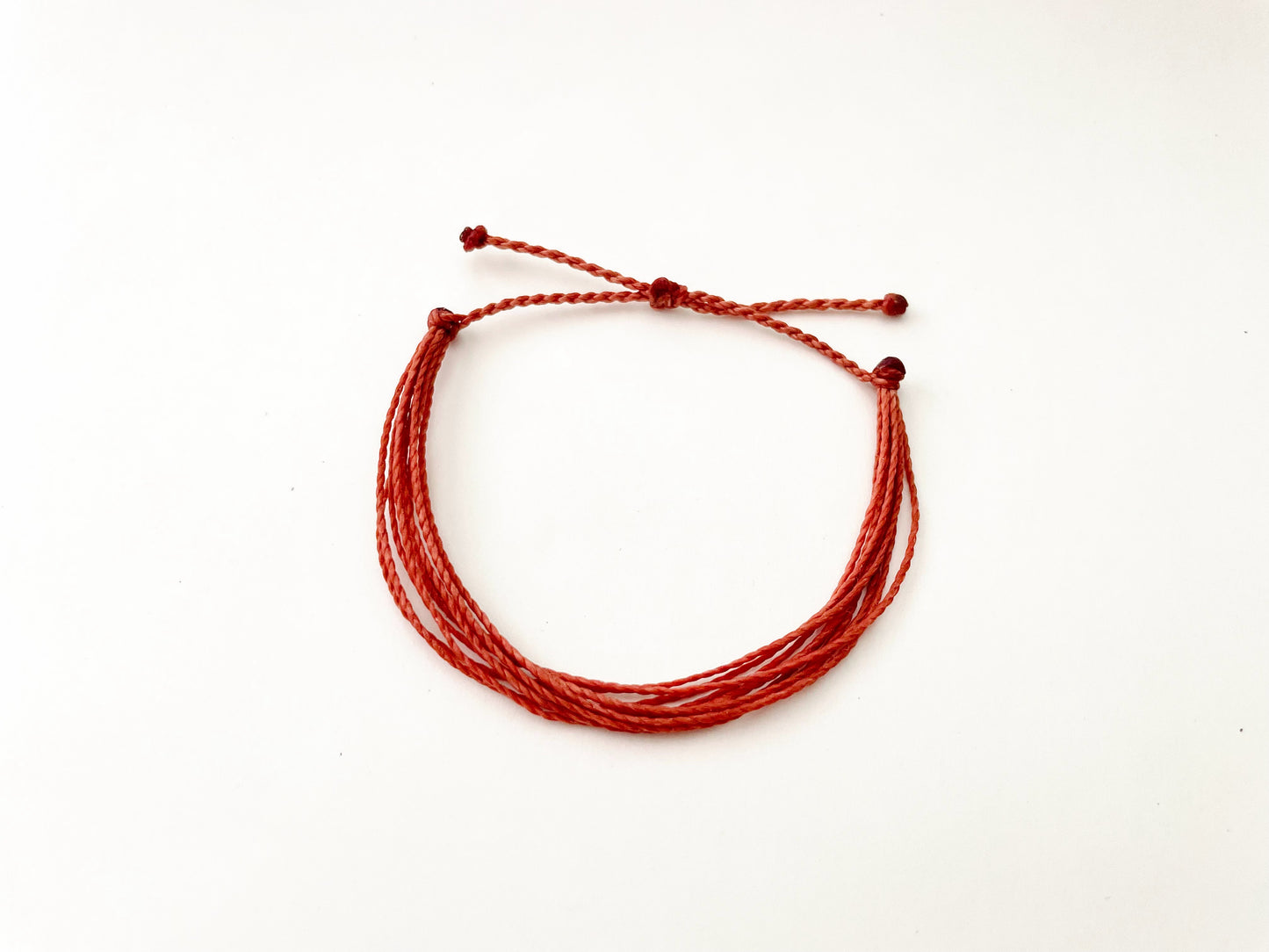 Solid Burnt Orange Adjustable String Bracelet