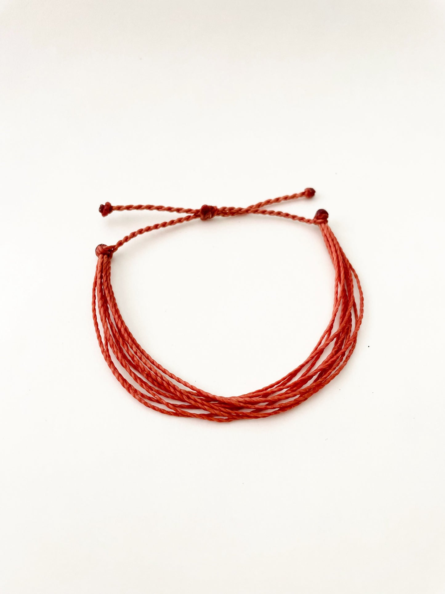 Solid Burnt Orange Adjustable String Bracelet