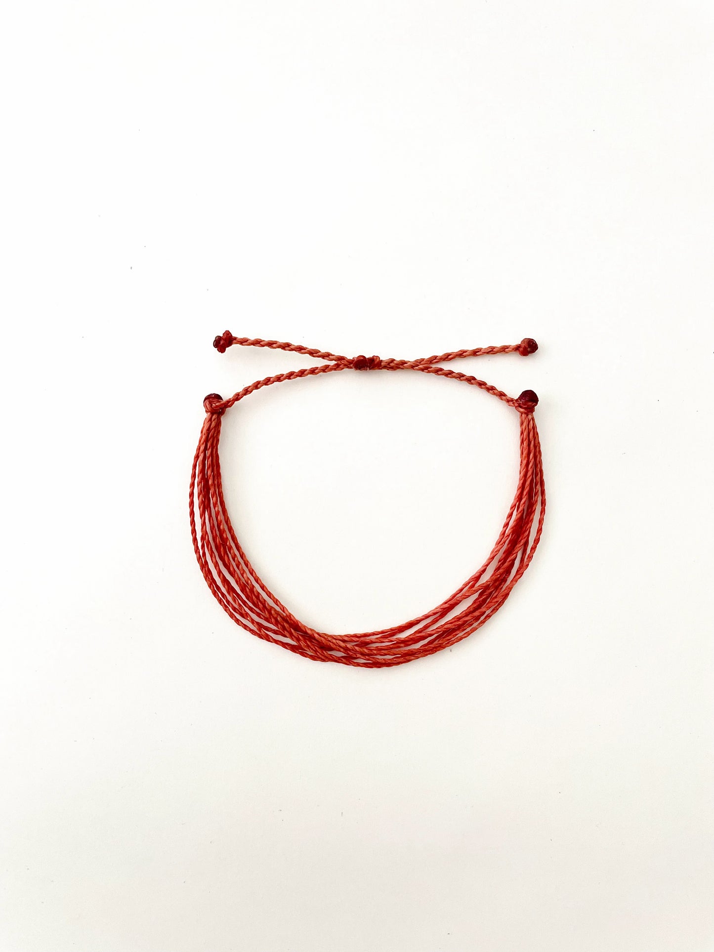 Solid Burnt Orange Adjustable String Bracelet